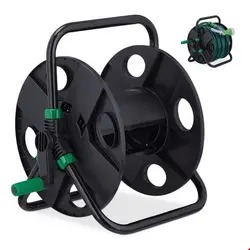 قرقره شیلنگ جمع کن زمینی بدون شیلنگ ریلکس دیز Relaxdays Schlauchtrommel schwarz/grün (10041664)