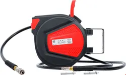 قرقره شیلنگ جمع کن هوای فشرده اتوماتیک و شیلنگ 12 متری بی جی اس BGS DIY 71048 Druckluftschlauch mit Aufroller automatisch Schlauchlänge 12m