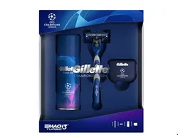 خود تراش و ژل اصلاح ژیلت آمریکا Gillette Mach3 Turbo Champions League Set