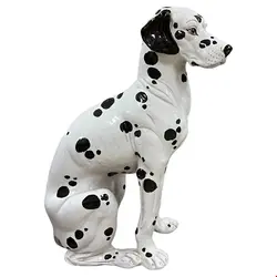 مجسمه سفالی دکوری سگ آنتیک قدیمی 1960s Life Size Italian Terracotta Dalmatian Dog Figurine with Majolica Glaze