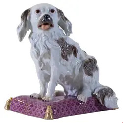 مجسمه نقاشی با دست دکوری چینی آنتیک قدیمی 18th Century Meissen Porcelain Model of a King Charles Spaniel J J Kändler