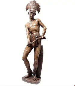 مجسمه دکوری آنتیک قدیمی Onyx Sculpture of an African Warrior Unique Piece the 20th Century