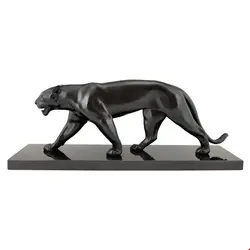 مجسمه دکوری پلنگ Art Deco Style Panther Sculpture Baghera by Max Le Verrier France