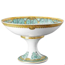 ظرف میوه خوری پایه دار روزنتال آلمان Rosenthal meets Versace Dekoschale Scala Palazzo Verde Schale auf Fuß 35 cm