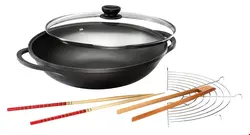 ماهیتابه چدنی کرشر آلمان Karcher Wok Aluguss 36 cm