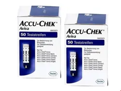 نوار تست قند خون دو بسته 50 عددی اکیو چک آلمان Accu-Chek Aviva Blutzuckerteststreifen ( 2x 50 Stk.)