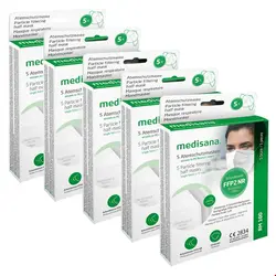 ماسک تنفسی مدیسانا آلمان medisana RM 100 -25er Paket-5 - 5 FFP2 Atemschutzmaske