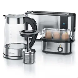 ست کتری توستر و تخم مرغ پز آرندو آلمان Arendo Küchenorganizer-Set-Set- 3-tlg- Frühstücks-Set in Edelstahl Optik