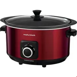 آرام پز چند کاره مورفی ریچاردز انگلستان Morphy Richards 461011 Red Digital Sear and Stew Slow Cooker 6-5L