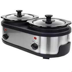 آرام پز 1/5*2 لیتری سینتروکس آلمان Syntrox Germany 2 *1/5 Liter Edelstahl Slow Cooker mit Herdplatten