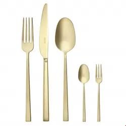 سرویس قاشق چنگال 60 پارچه سامبونت ایتالیا Sambonet Rock Antique 60-teilig champagnerfarben
