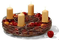 ظرف پذیرایی دکوری جا شمعی فیلیپی آلمان Philippi TAHOMA Adventskranz XL rose champagne