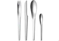 سرویس قاشق چنگال 16 پارچه جورج جنس دانمارک Georg Jensen Arne Jacobsen Besteck-Set 16-teilig