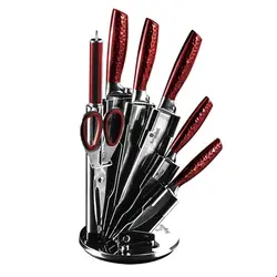 ست چاقو آشپزخانه 8 پارچه برلینگر هاوس مجارستان  BERLINGER HAUS 8-PIECE KNIFE SET BH/2459 BURGUNDY LINE