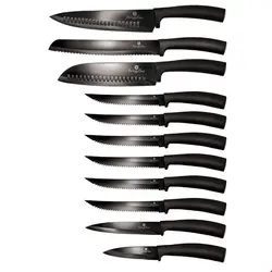 ست چاقو آشپزخانه 11 پارچه برلینگر هاوس مجارستان  BERLINGER HAUS 11-PIECE KNIFE SETBH/2608 BLACK