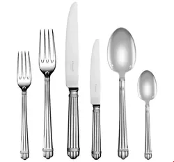 سرویس قاشق چنگال 36 پارچه کریستوفل فرانسه CHRISTOFLE 36-Piece Silver-Plated Flatware Set with Free Chest