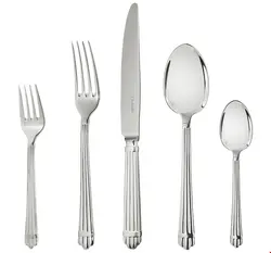 سرویس قاشق چنگال 5 پارچه با روکش نقره کریستوفل فرانسهCHRISTOFLE ARIA 5-Piece Sterling Silver Flatware Set