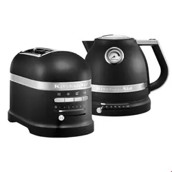 ست کتری برقی و توستر اتومات کیچن اید آمریکا KitchenAid ARTISAN FRÜHSTÜCKSSET-TOASTER FÜR 2 SCHEIBEN/Gusseisen Schwarz