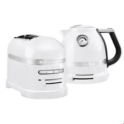 ست کتری برقی و توستر اتومات کیچن اید آمریکا KitchenAid ARTISAN FRÜHSTÜCKSSET-TOASTER FÜR 2 SCHEIBEN/Frosted Pearl