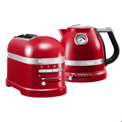 ست کتری برقی و توستر اتومات کیچن اید آمریکا KitchenAid ARTISAN FRÜHSTÜCKSSET-TOASTER FÜR 2 SCHEIBEN/ Rot