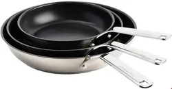 ماهیتابه 3 پارچه کیچن اید آمریکا KitchenAid Edelstahl Pfannenset 3 teilig 20 24 28 cm