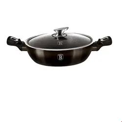 قابلمه کم عمق 24 سانت درب دار برلینگر هاوس مجارستان BerlingerHaus SHALLOW POT 24 CM BERLINGER HAUS BH/6608 SHINY BLACK EDITION