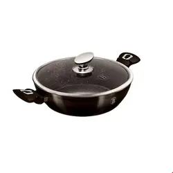 ماهیتابه 28 سانت درب دار برلینگر هاوس مجارستان BerlingerHaus SHALLOW POT 28 CM BERLINGER HAUS BH-6609 METALLIC LINE SHINY BLACK EDITION