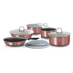 سرویس قابلمه ماهیتابه 12 پارچه برلینگر هاوس مجارستان BerlingerHaus 12-PIECE COOKWARE SET BERLINGER HAUS BH/6104 I-ROSE COLLECTION