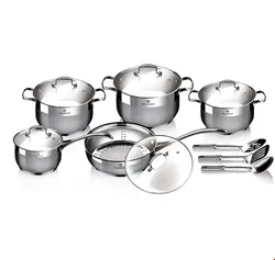 سرویس قابلمه ماهیتابه کفگیر ملاقه 13 پارچه برلینگر هاوس مجارستان BerlingerHaus 13-PIECE COOKWARE SET BLAUMANN BL/3196 SATIN LINE