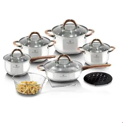 سرویس قابلمه ماهیتابه سبد سرخ کردنی 13 پارچه برلینگر هاوس مجارستان BerlingerHaus 13-PIECE COOKWARE SET BLAUMANN BL/3244 GOURMET LINE