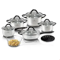 سرویس قابلمه ماهیتابه سبد سرخ کردنی 13 پارچه برلینگر هاوس مجارستان BerlingerHaus 13-PIECE COOKWARE SET BLAUMANN BL/3245 GOURMET LINE