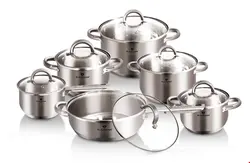 سرویس قابلمه ماهیتابه درب دار 12 پارچه برلینگر هاوس مجارستان BerlingerHaus CASSEROLE SET BLAUMANN BL/3246