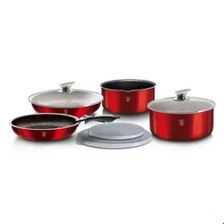 سرویس قابلمه ماهیتابه 9 پارچه برلینگر هاوس مجارستان BerlingerHaus 9-PIECE COOKWARE SET BERLINGER HAUS BH/6145 BURGUNDY