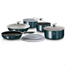 سرویس قابلمه ماهیتابه 12 پارچه برلینگر هاوس مجارستان BerlingerHaus12-PIECE COOKWARE SET BH/6101 AQUAMARINE COLLECTION