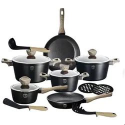 سرویس قابلمه ماهیتابه کفگیر ملاقه 10 پارچه برلینگر هاوس مجارستان BerlingerHaus 10-PIECE COOKWARE SET BH-1536 FOREST LINE
