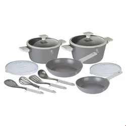 سرویس قابلمه ماهیتابه کفگیر ملاقه 12 پارچه برلینگر هاوس مجارستان BerlingerHaus 12-PIECE COOKWARE SET BH-7077 ASPEN COLLECTION