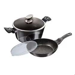 سرویس قابلمه ماهیتابه 4 پارچه برلینگر هاوس مجارستان BerlingerHaus COOKWARE SET BH 7106 METALLIC LINE CARBON PRO EDITION