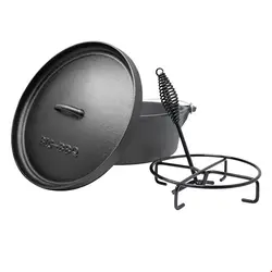 قابلمه باربیکیو اجاق هلندی 7 لیتری کلارشتاین آلمان Klarstein Galloway Dutch Oven 6.0 BBQ-Topf Schwarz