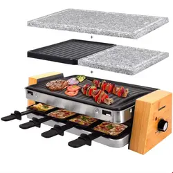گریل راکلت پز سینتروکس آلمان Syntrox Germany Raclette Grill Set Lugano mit Wechselplatten
