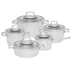 سرویس قابلمه ماهیتابه 10 پارچه برگهف بلژیک Berghoff Kochgeschirr-Set 10-tlg. Manhattan - Essentials