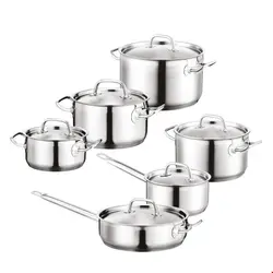سرویس قابلمه ماهیتابه 12 پارچه برگهف بلژیک Berghoff Kochgeschirr-Set 12-tlg. Hotel - Essentials