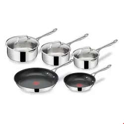 سرویس قابلمه و ماهیتابه 8 پارچه تفال فرانسه Tefal Jamie Oliver Cook's Direct On 8-teiliges Pfannen- und Kasserollenset E304S5