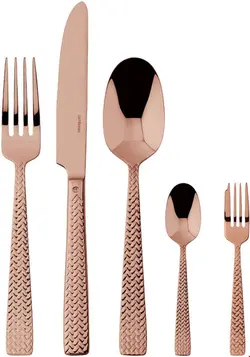 سرویس قاشق چنگال 30 پارچه سامبونت ایتالیا Sambonet Cortina 24-teilig Edelstahl 30-teilig kupferfarben