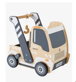 واکر کودک ورت فرانسه Vertbaudet Lauflernwagen Laster, Holz FSC - anthrazit/natur
