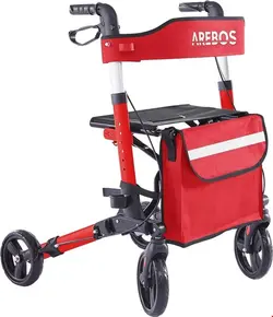 واکر ویلچر رولاتور تاشو آربوس Arebos Rollator klappbar rot