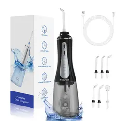 خرید از ایبی - شست و شوی دهان و دندان Fairywill بی سیم Flosser آب 350 میلی لیتری Oral Irrigator 6 نازل 3 حالته