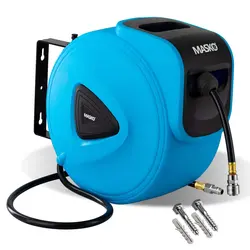 خرید از آمازون - قرقره شلنگ هوای فشرده MASKO® 30 متر اتصال خودکار 1/4 اینچی - قرقره شیلنگ هوای فشرده قرقره شلنگ هوای فشرده قرقره شلنگ هوای فشرده 30 متر آبی