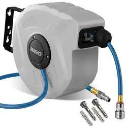 خرید از آمازون - قرقره شلنگ هوای فشرده MASKO® 30 متر اتصال اتوماتیک 1/4 اینچی - قرقره شیلنگ هوای فشرده قرقره شیلنگ هوای فشرده قرقره شیلنگ هوای فشرده خاکستری 30 متر