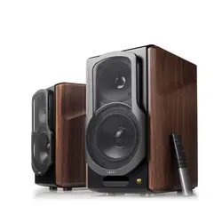 خرید از آمازون - بلندگوهای قفسه کتاب بلوتوث Active Edifier S2000MKIII 2.0، تقویت کننده سه گانه فعال میدان نزدیک، بلندگوی مانیتور استودیو 130 وات برای افراد صوتی با خط ورودی بی سیم و ورودی نوری، چوب