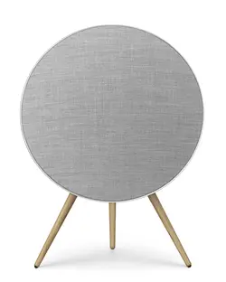 خرید از آمازون - Bang & Olufsen Beoplay A9 (نسل پنجم) - بلندگوی خانگی وای فای و بلوتوث افسانه‌ای با صدایی که فضای اتاق را پر می‌کند، بلندگوی قدرتمند روی زمین لوکس با پایه‌های بلوط - آلومینیوم طبیعی